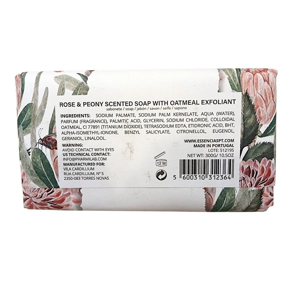 Vila Cardilium Rose & Peony Scented Soap Bar Oatmeal Exfoliant 10.5 oz Body Hand